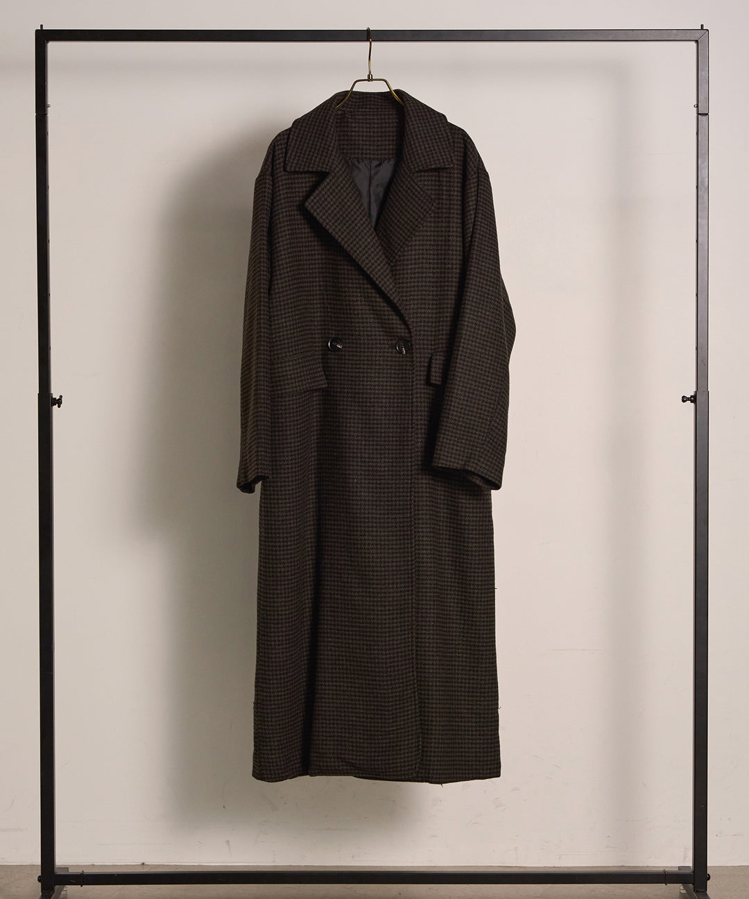 (eliuu)Double Chester Check Coat