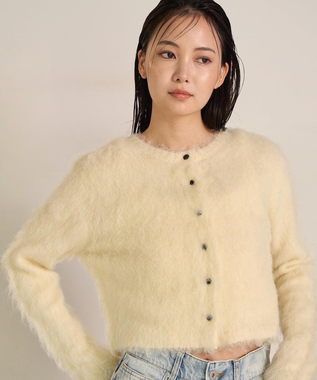 (eliuu)Brush Knit Cardigan