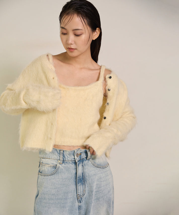 (eliuu)Brush Knit Bustier
