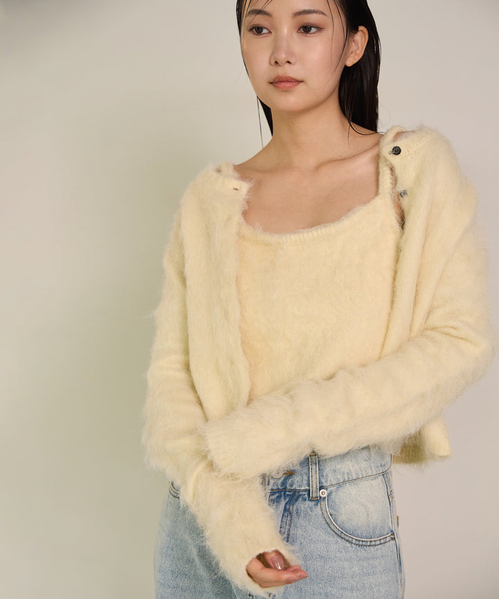 (eliuu)Brush Knit Cardigan