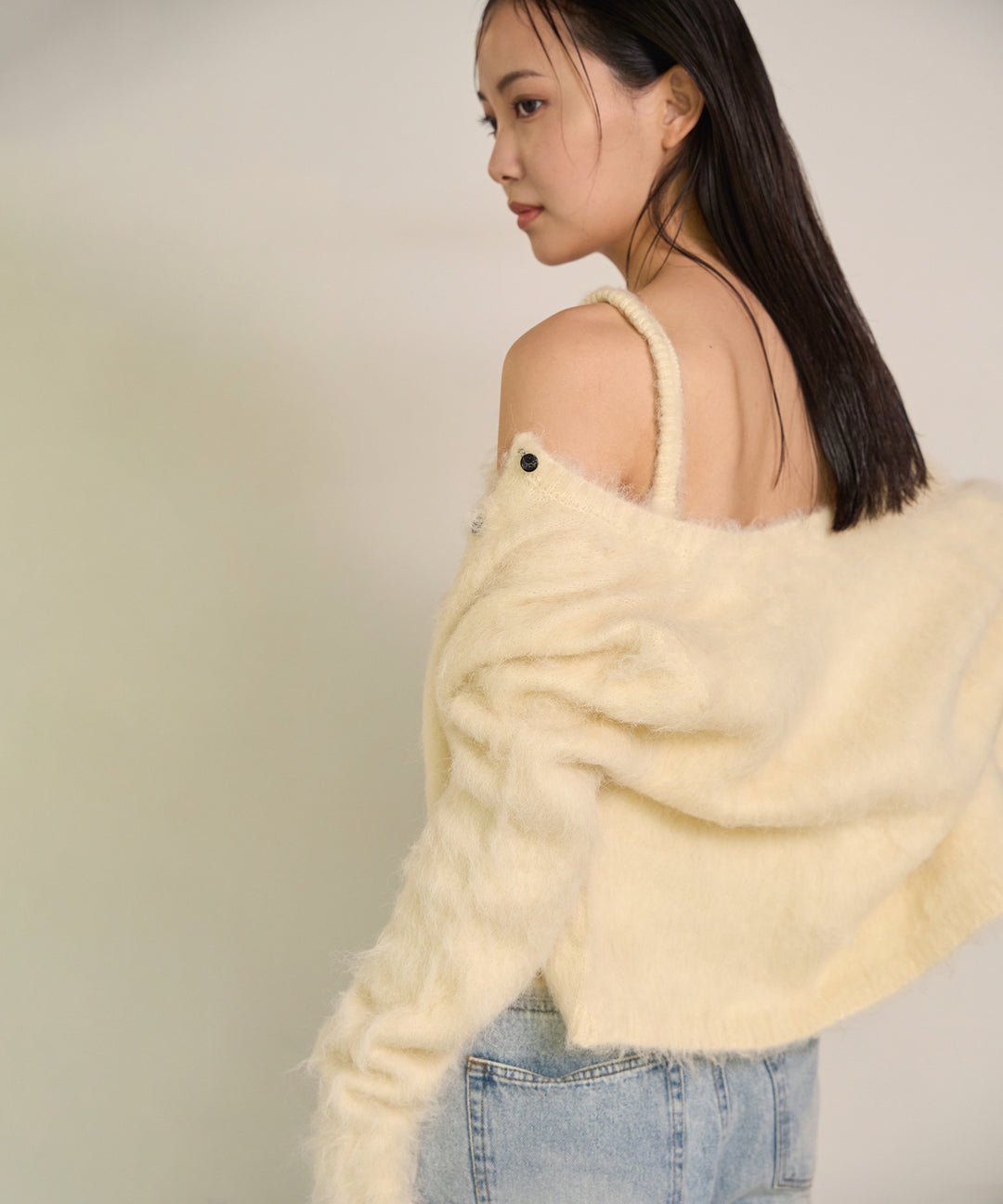 (eliuu)Brush Knit Bustier