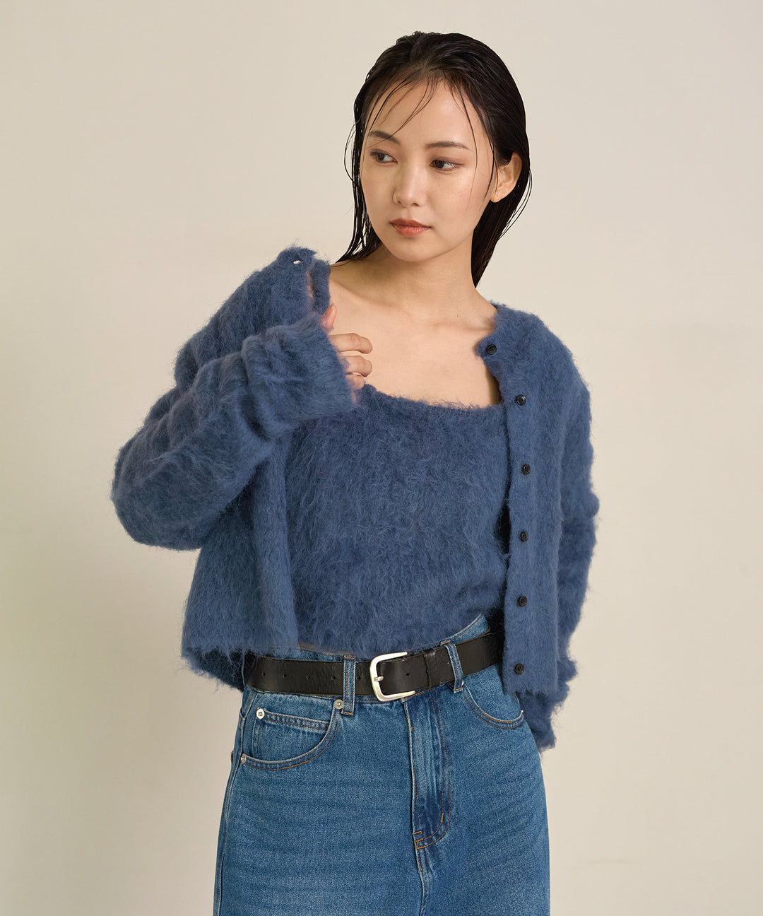 (eliuu)Brush Knit Bustier