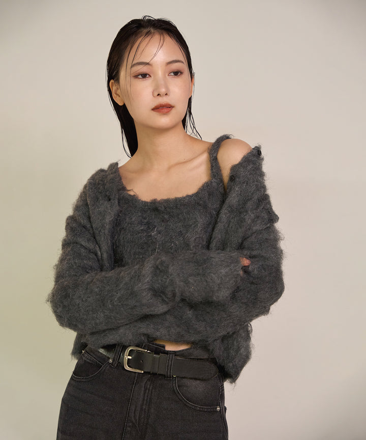 (eliuu)Brush Knit Cardigan