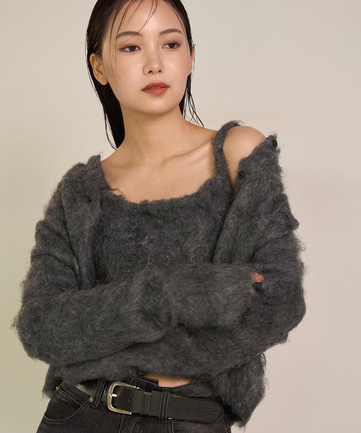 (eliuu)Brush Knit Bustier
