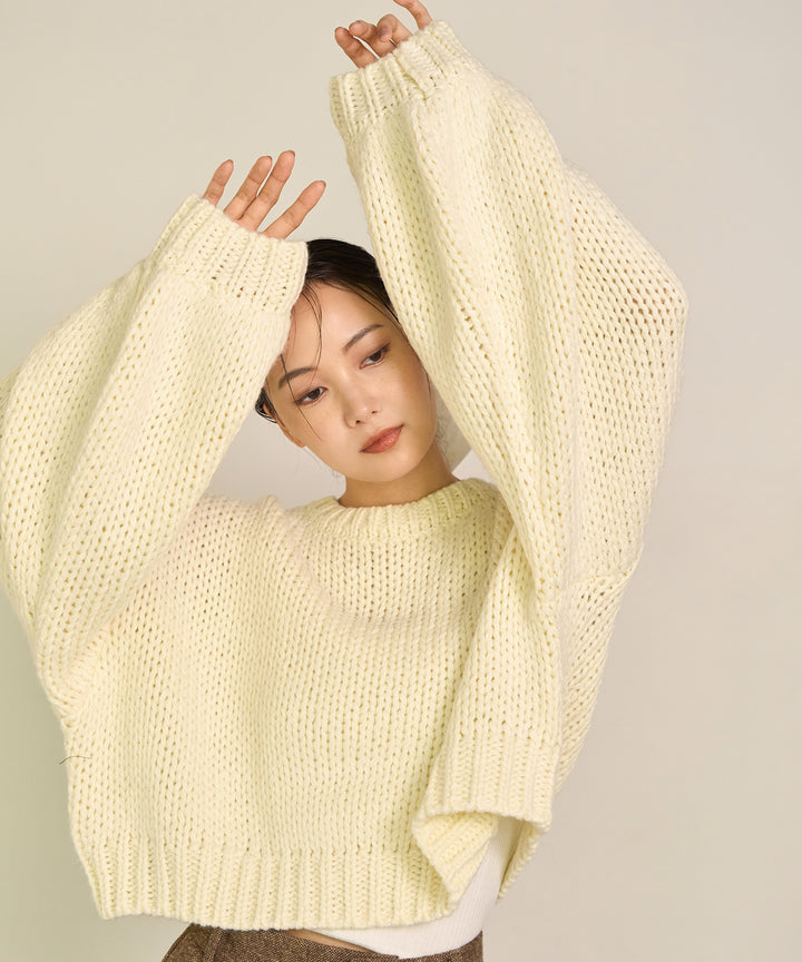 (eliuu)Plump Volome Knit Top
