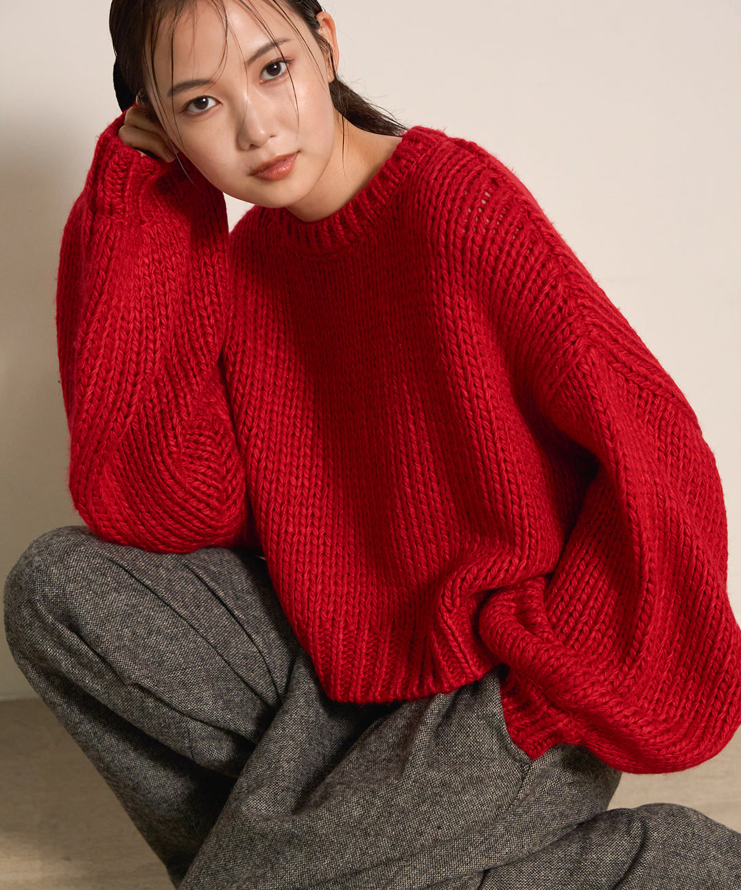 (eliuu)Plump Volome Knit Top