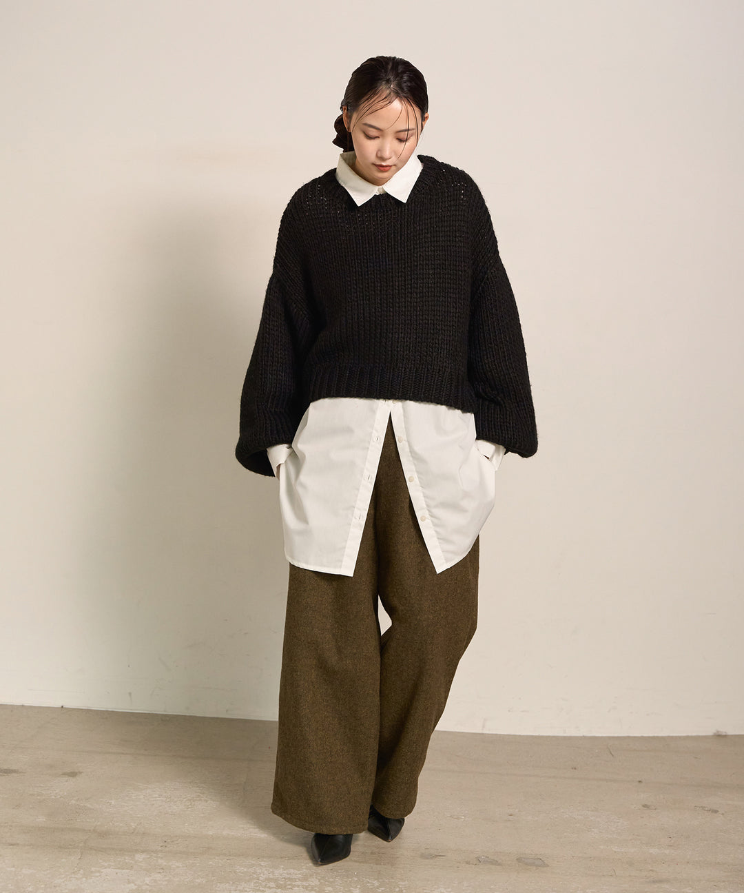 (eliuu)Plump Volome Knit Top