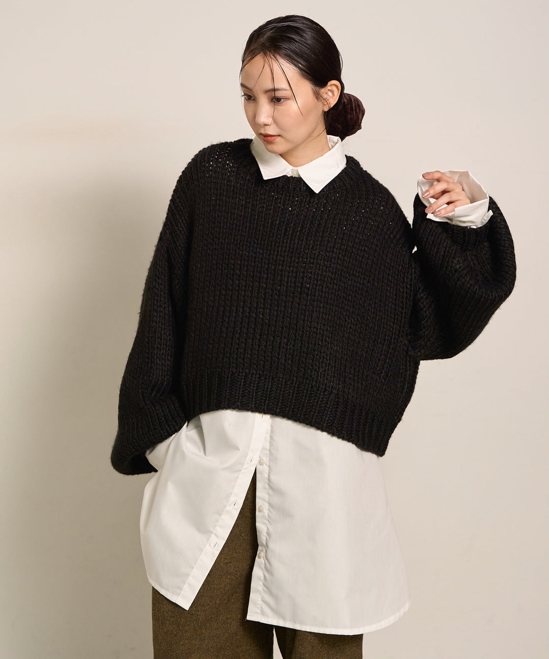 (eliuu)Plump Volome Knit Top