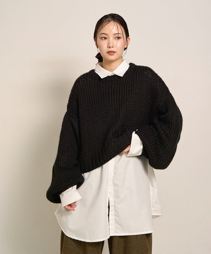 (eliuu)Plump Volome Knit Top