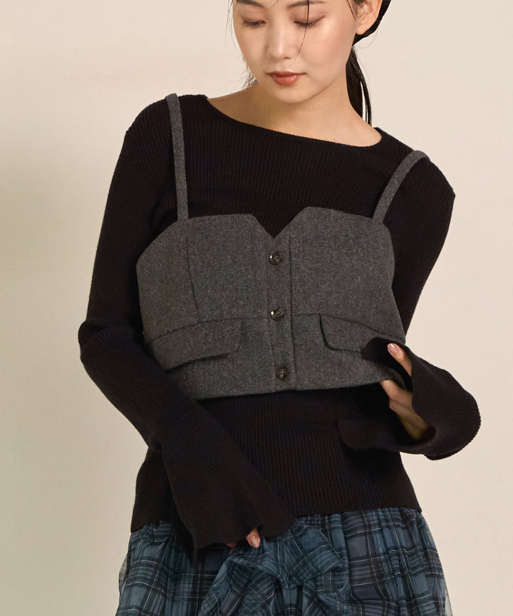 (eliuu)Manish Wool Bustier