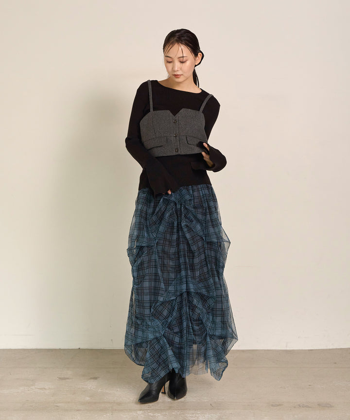 (eliuu)Melody Tuck Tulle Skirt