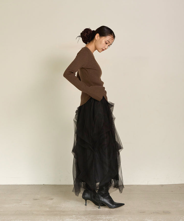 (eliuu)Melody Tuck Tulle Skirt