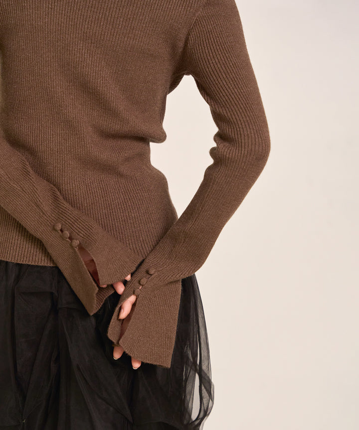(eliuu)Smooth Soft Flare Sleeve Top