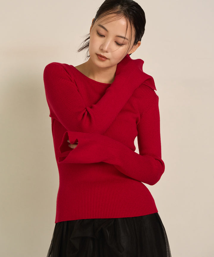 (eliuu)Smooth Soft Flare Sleeve Top