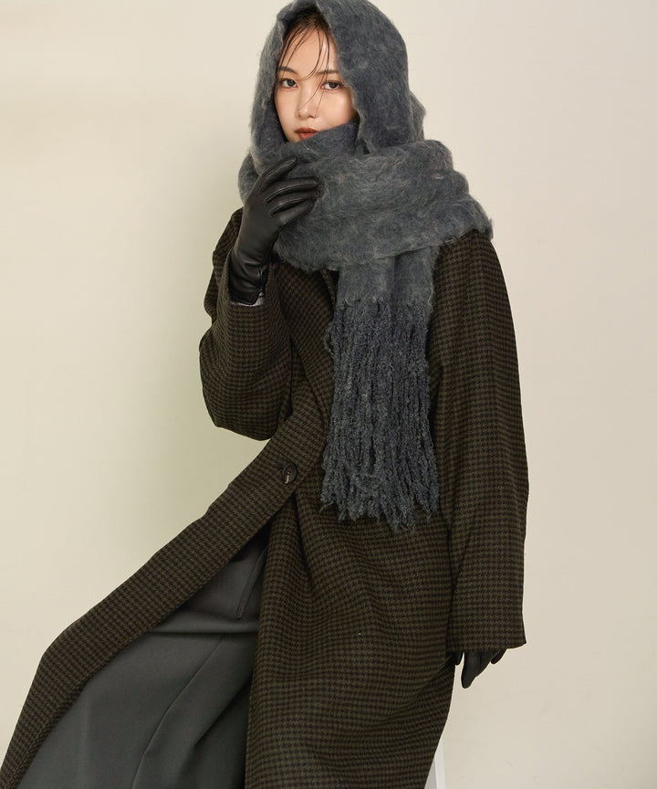 (eliuu)Double Chester Check Coat