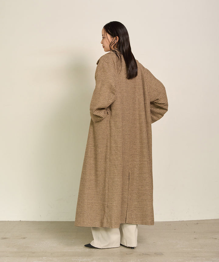 (eliuu)Double Chester Check Coat