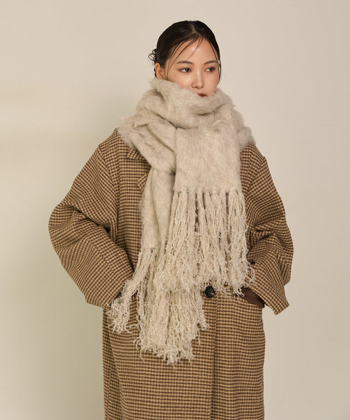 [SET]Double Chester Check Coat+Brush Warm Stall