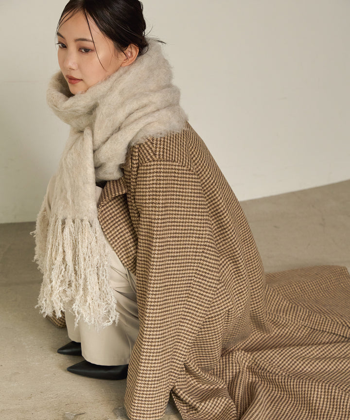 (eliuu)Double Chester Check Coat
