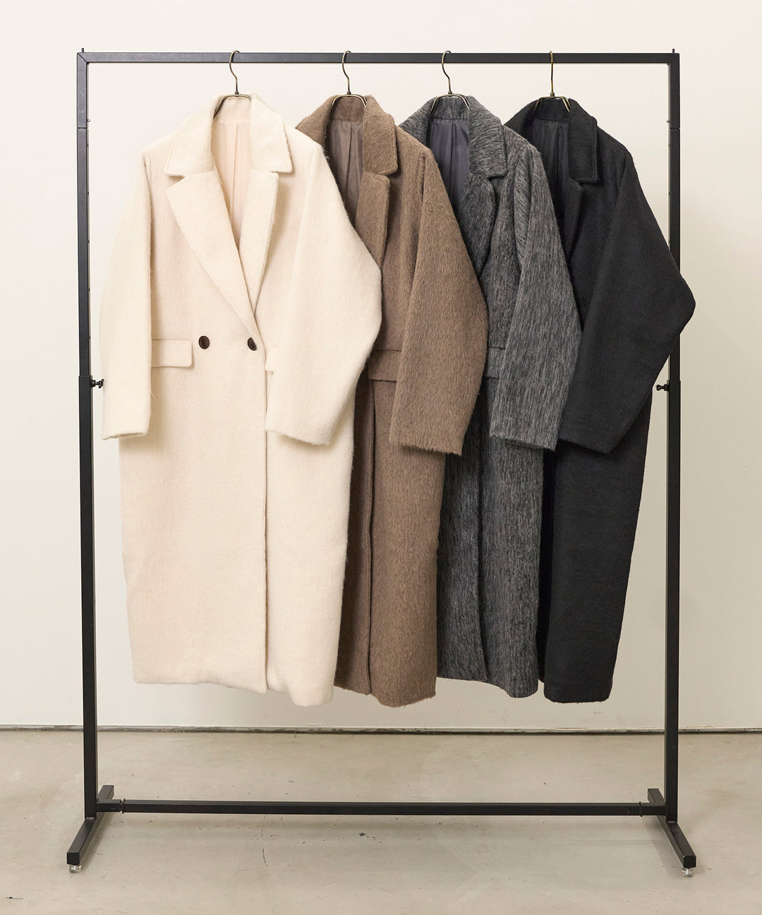 [SET]Airy Shaggy Chester Coat+Clasical Check Tuck Trousers