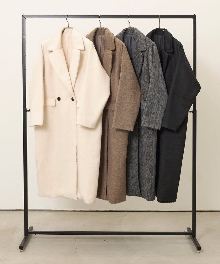 [SET]Airy Shaggy Chester Coat+Clasical Check Tuck Trousers