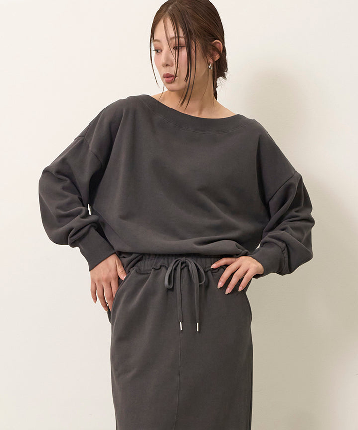 (eliuu)Off Shoulder Sweat Top