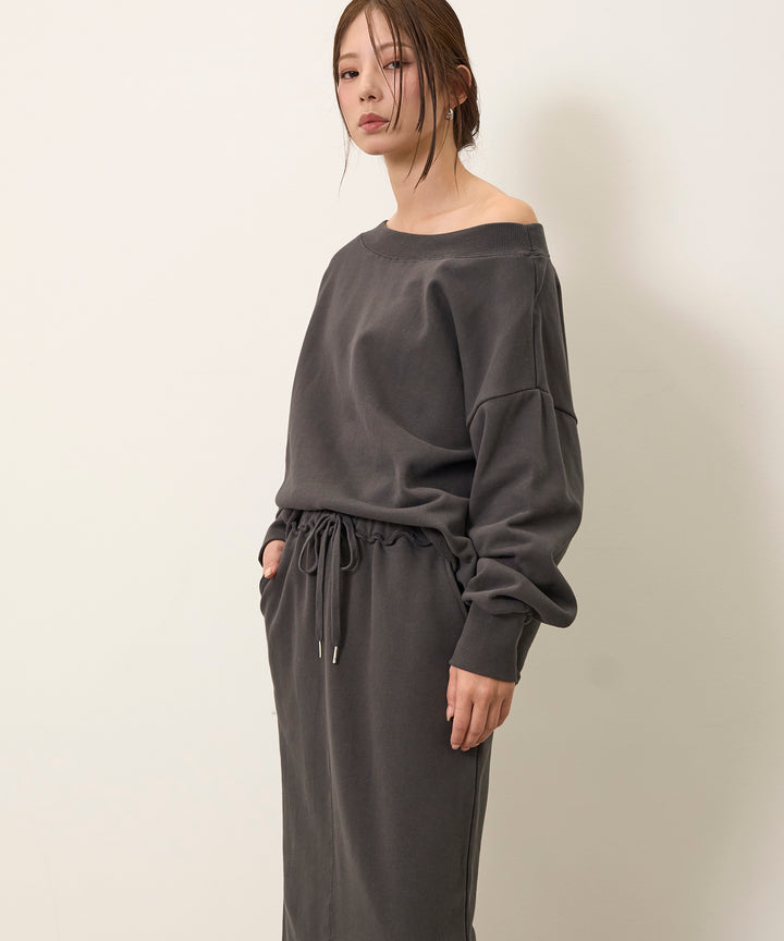 (eliuu)Off Shoulder Sweat Top