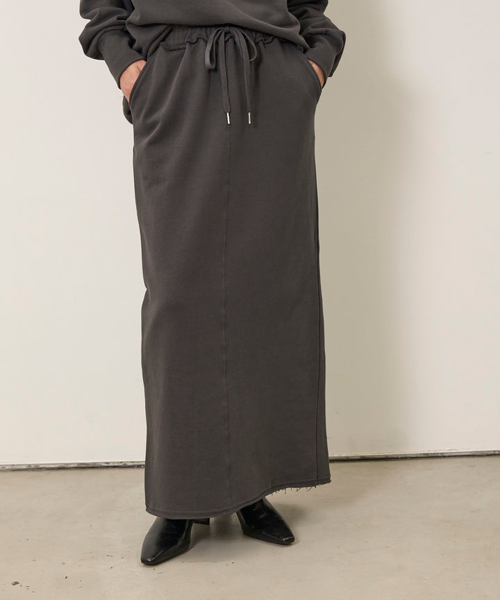 [SET]Off Shoulder Sweat Top+Sweat Straight Skirt