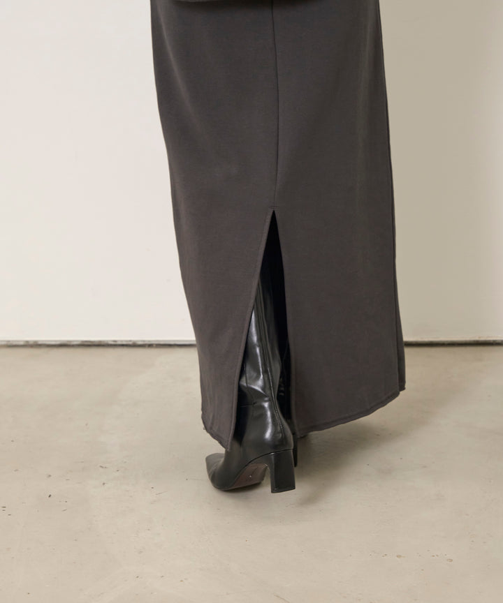 [SET]Off Shoulder Sweat Top+Sweat Straight Skirt