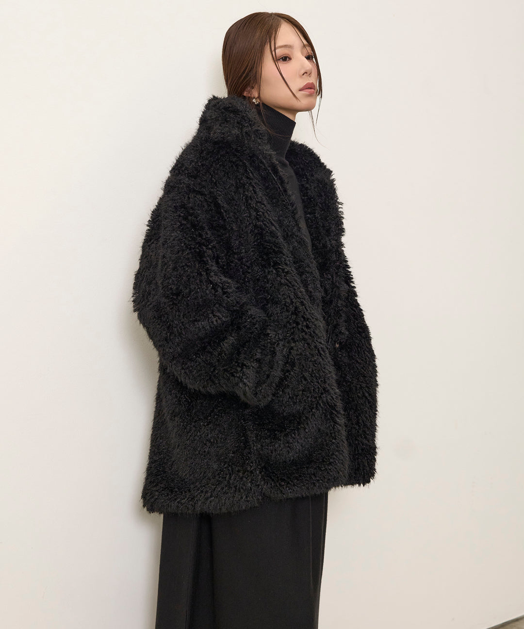 (eliuu)Shaggy Fur Medium Coat