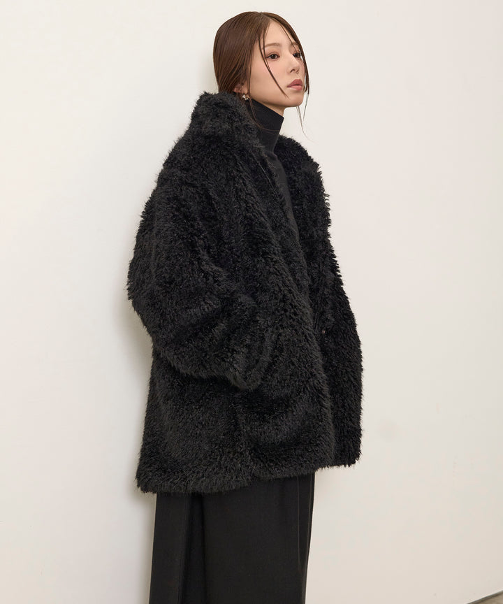 (eliuu)Shaggy Fur Medium Coat