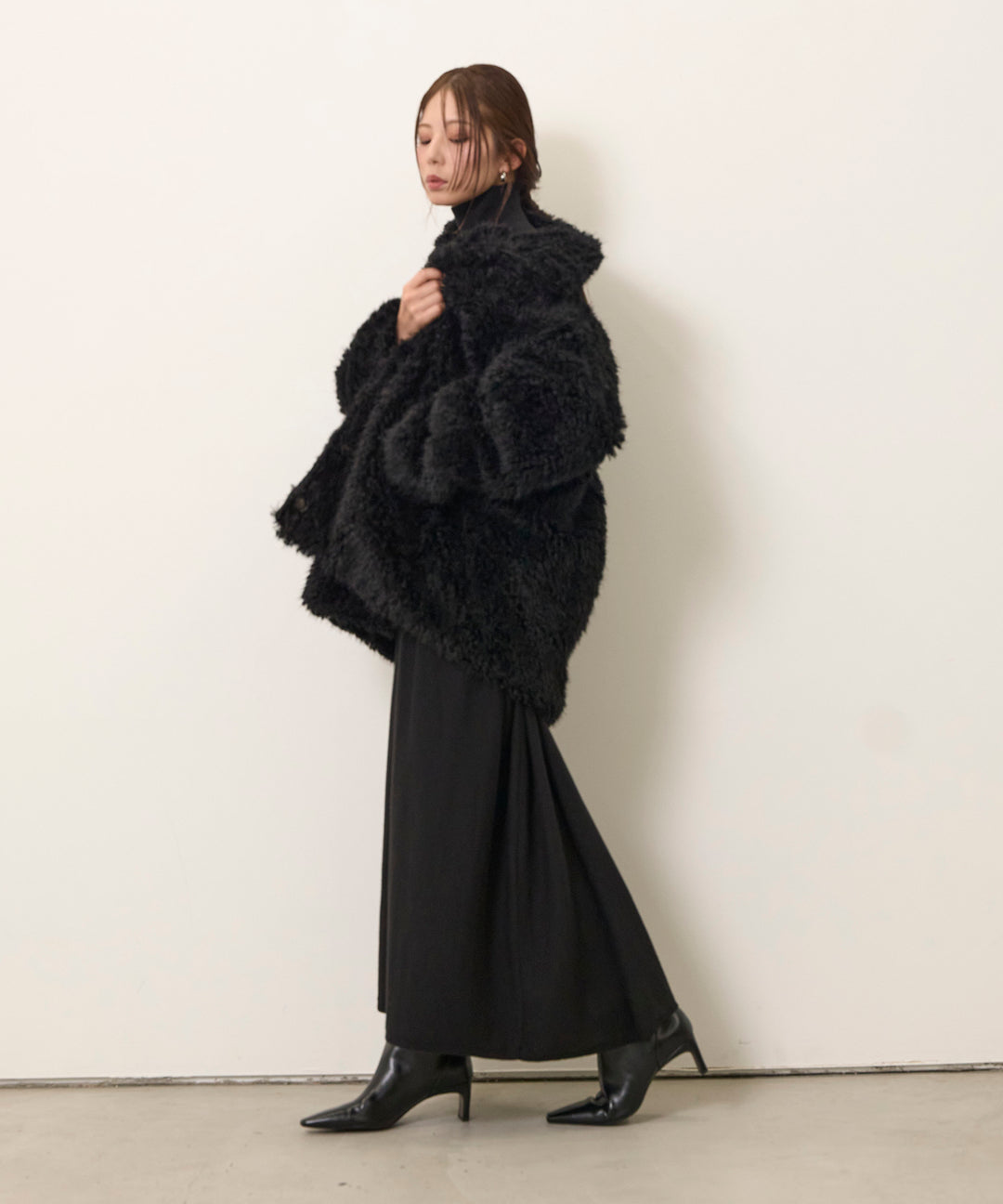 (eliuu)Shaggy Fur Medium Coat