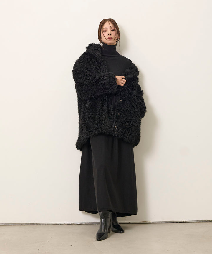 (eliuu)Shaggy Fur Medium Coat