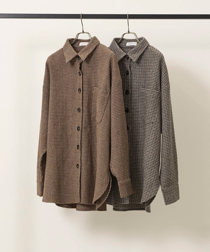 [SET]Clasical Check Wide Shirt JK+Suede Like Switch Skirt