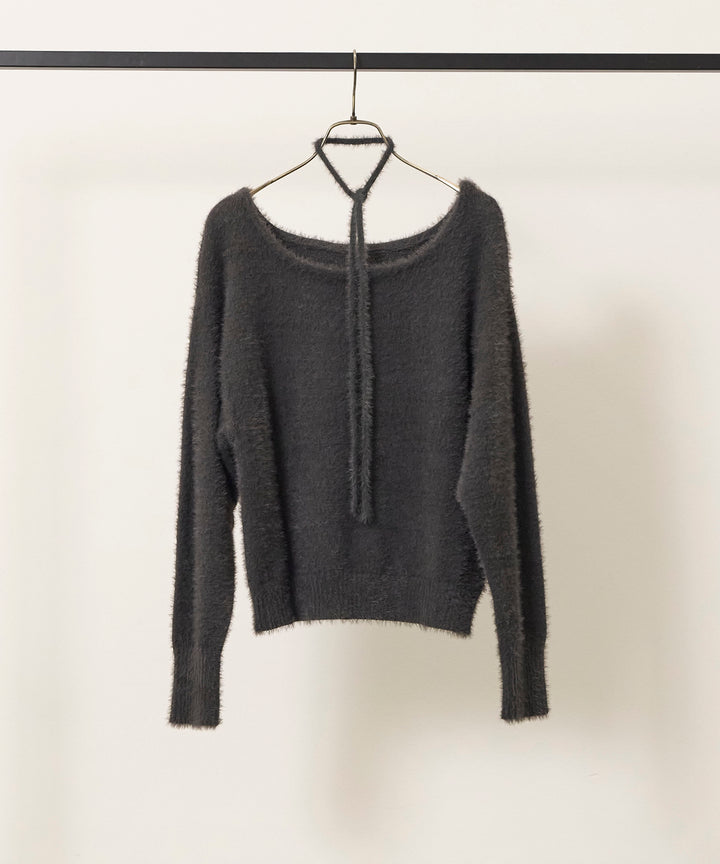 Choker Feather Round Knit