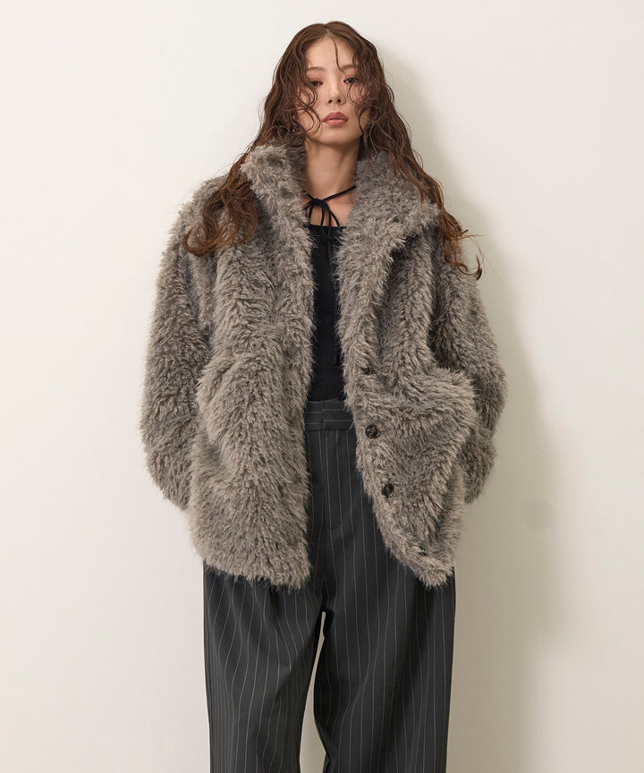 (eliuu)Shaggy Fur Medium Coat