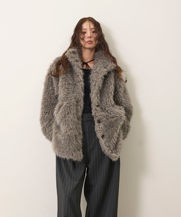 [SET]Smooth Soft Choker 2way Knit Top+Pinstripe Wide Tuck Slacks