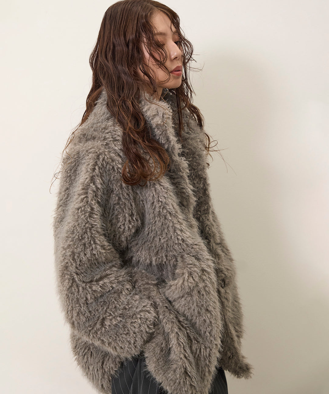 (eliuu)Shaggy Fur Medium Coat