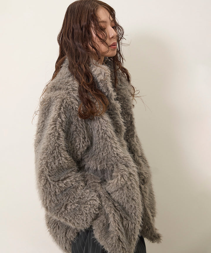 (eliuu)Shaggy Fur Medium Coat