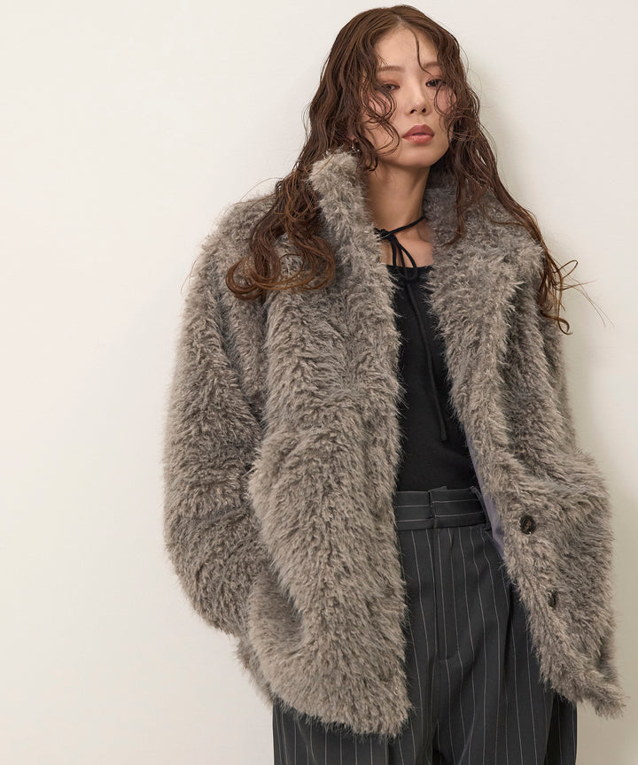 (eliuu)Shaggy Fur Medium Coat