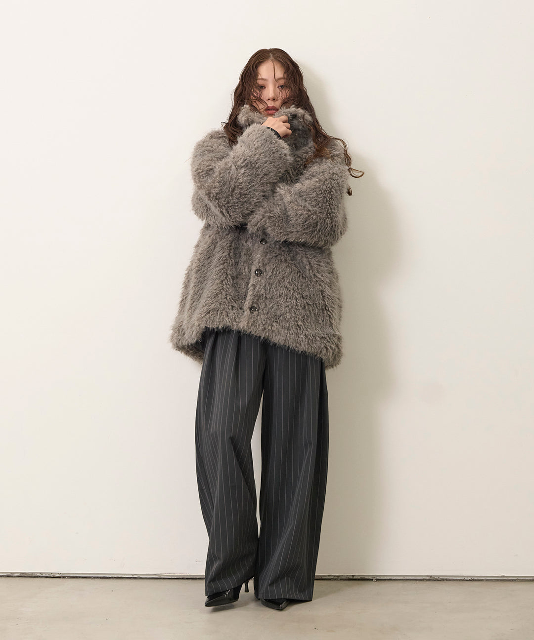 (eliuu)Shaggy Fur Medium Coat