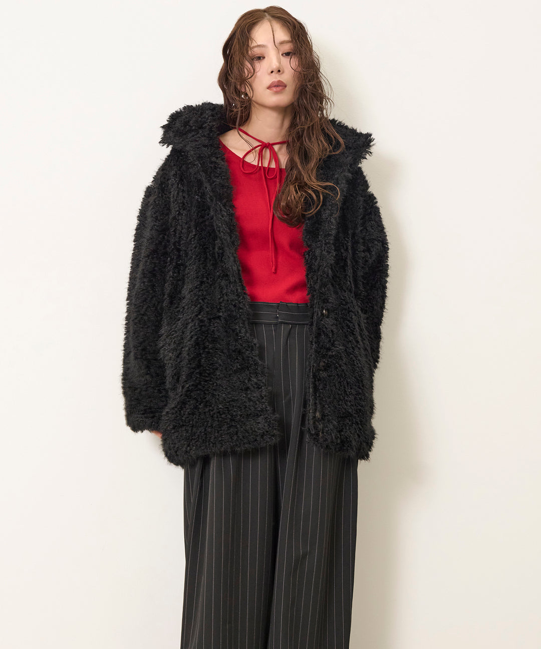 (eliuu)Shaggy Fur Medium Coat