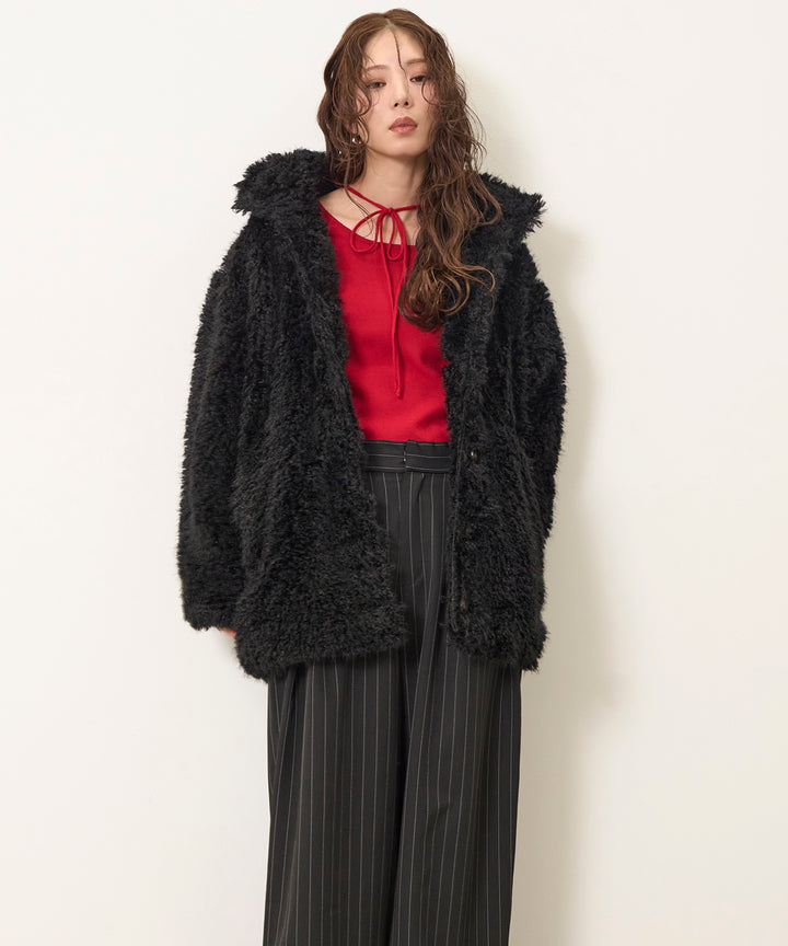 (eliuu)Shaggy Fur Medium Coat