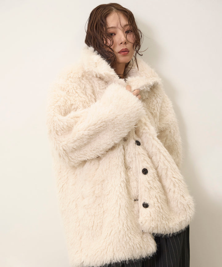 (eliuu)Shaggy Fur Medium Coat