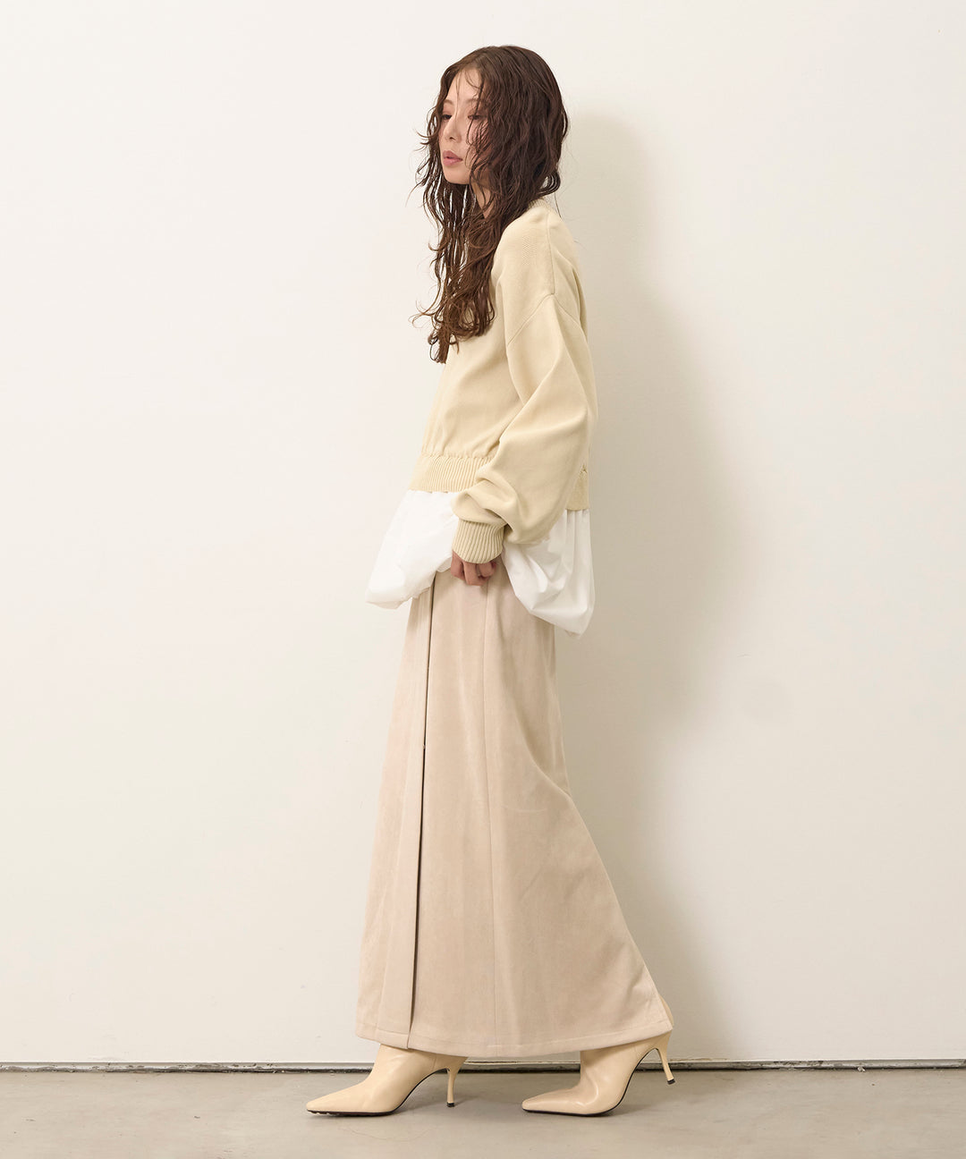 (eliuu)Suede Like Switch Skirt