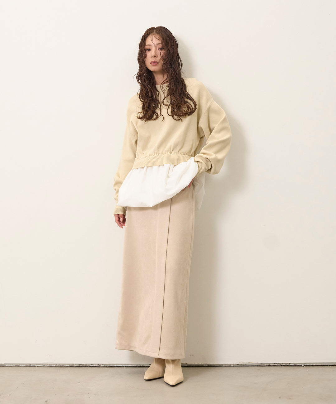 (eliuu)Suede Like Switch Skirt