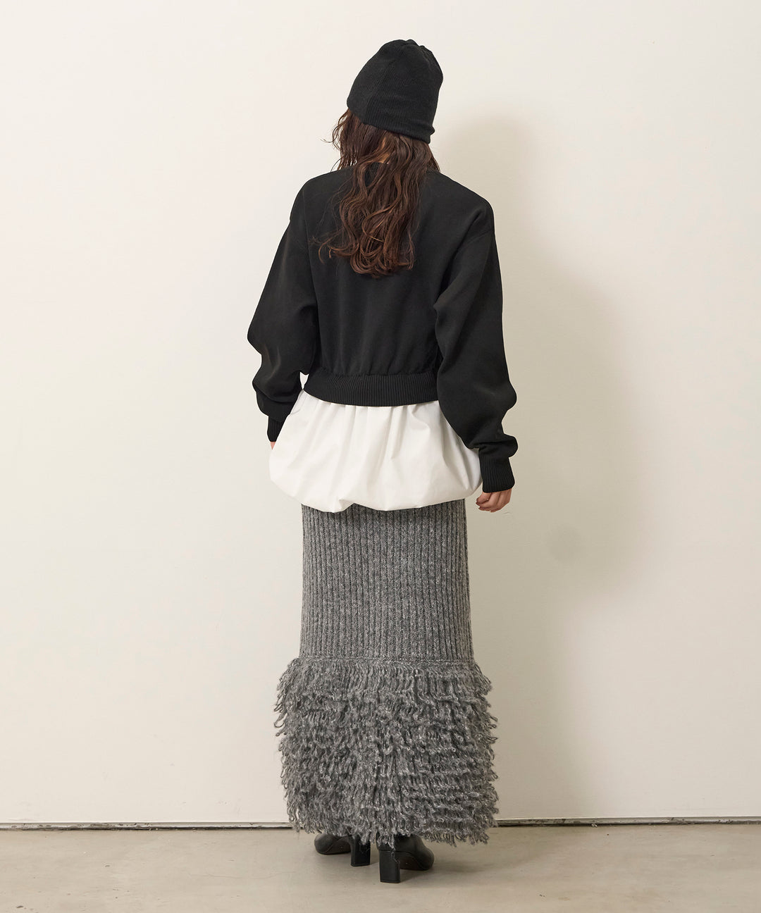 (eliuu)Fringe Knit Skirt