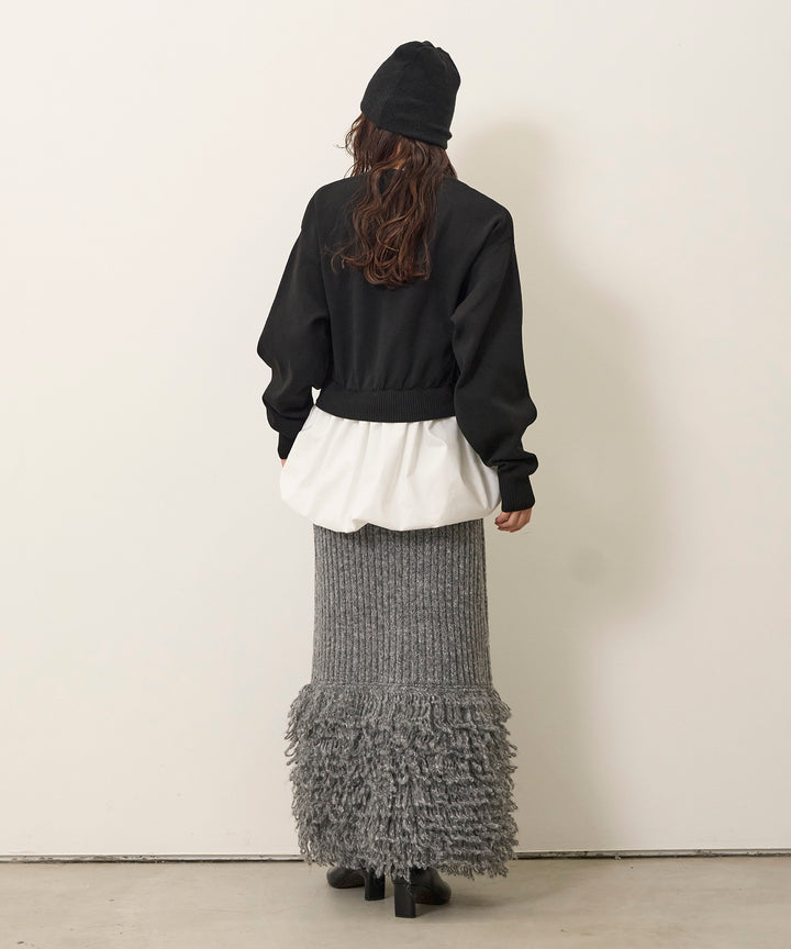 (eliuu)Fringe Knit Skirt