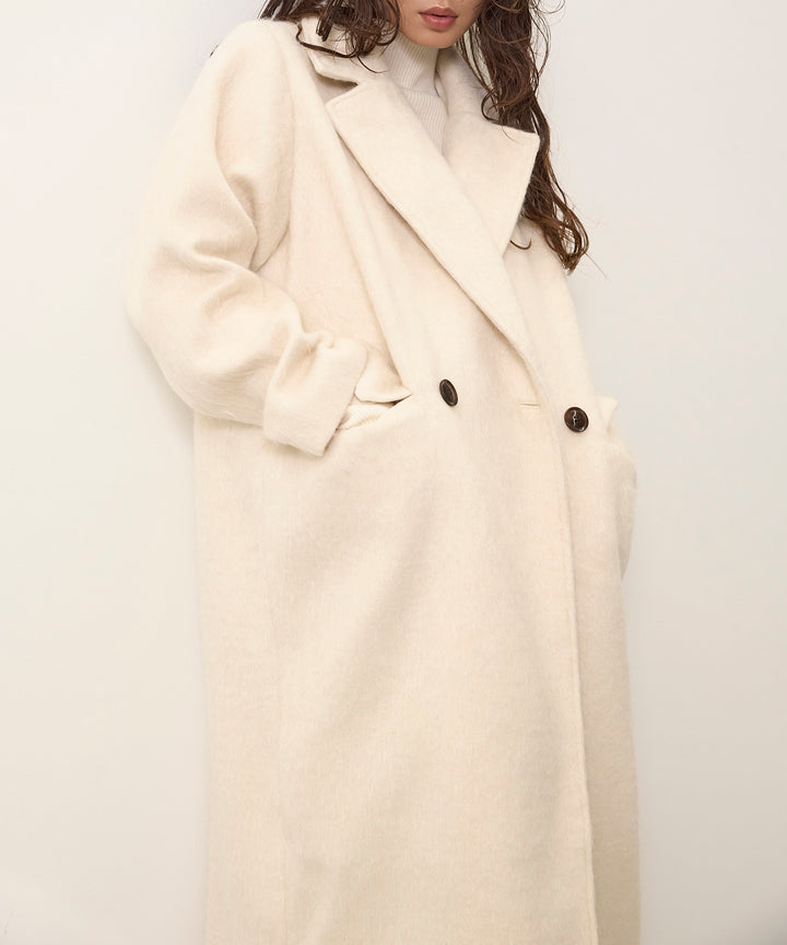 (eliuu)Airy Shaggy Chester Coat