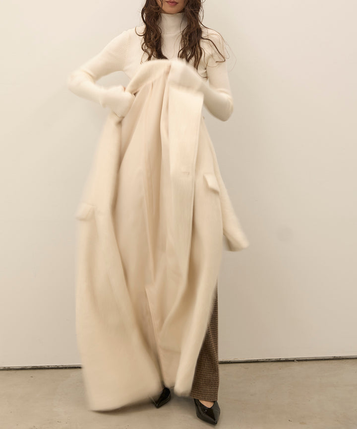 (eliuu)Airy Shaggy Chester Coat