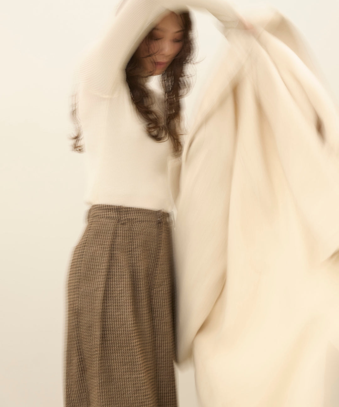 (eliuu)Airy Shaggy Chester Coat